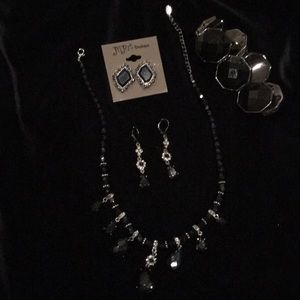 EUC set of black jewelry